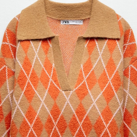 Zara Knit Argyle Sweater - Picture 15 of 16
